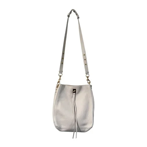 Rebecca Minkoff Ivory Darren Pebbled Leather Bucket Shoulder Bag - Picture 5 of 14